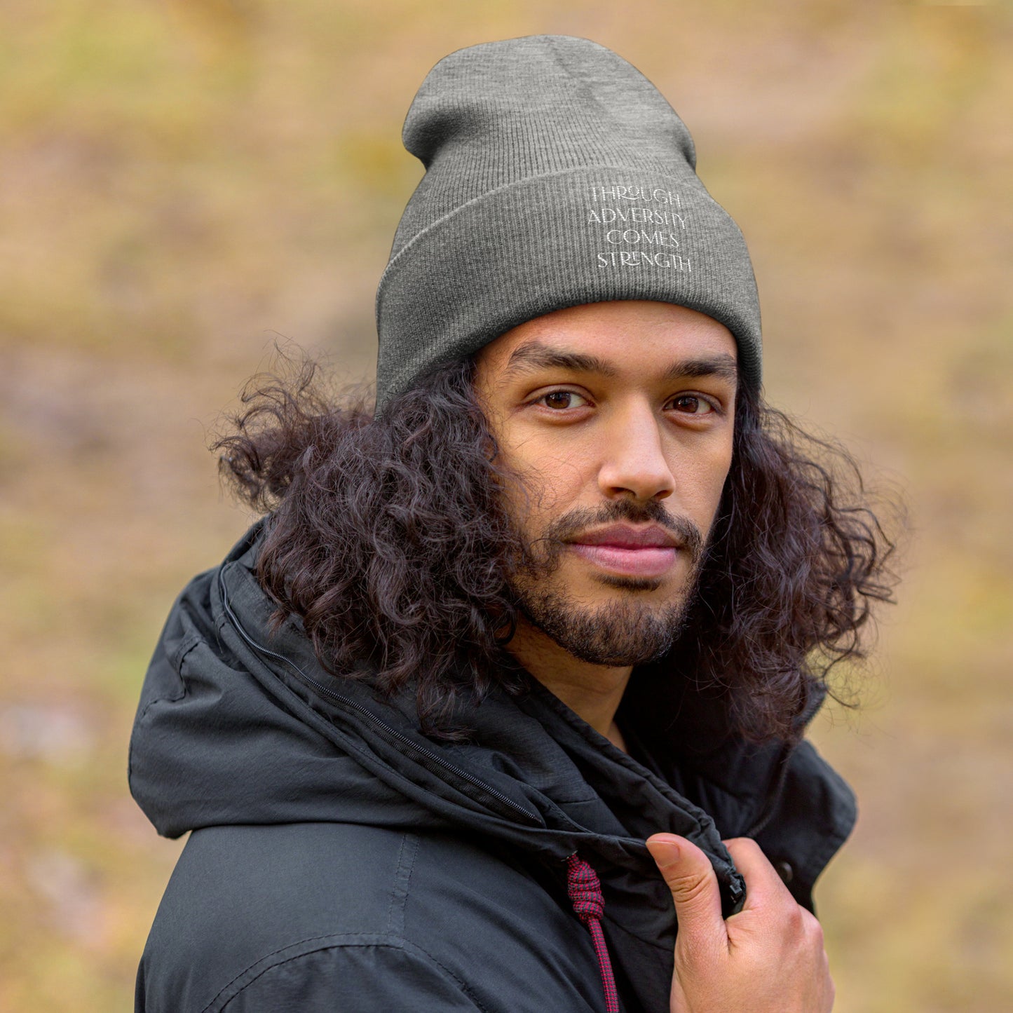 Through Adversity Comes Strength ; Cuffed Beanie
