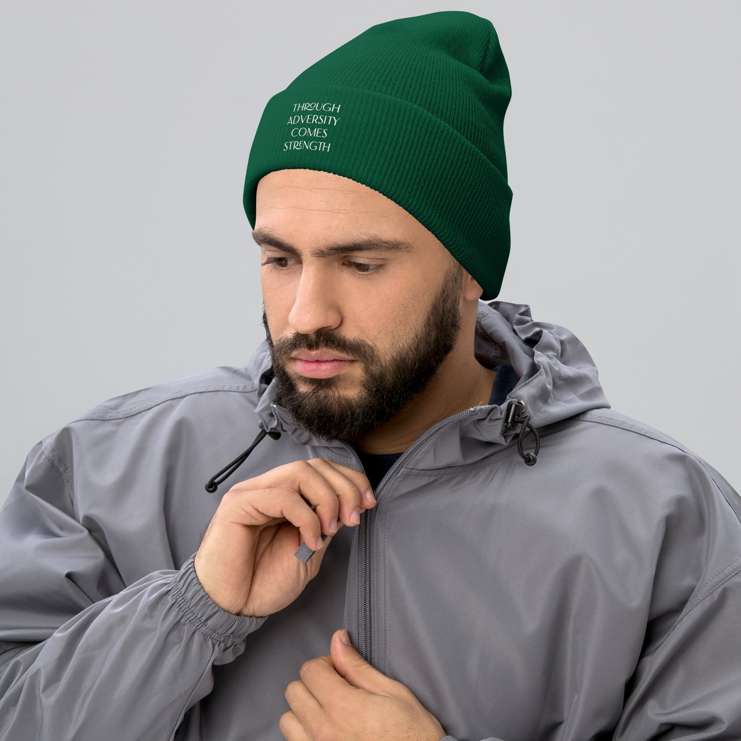 Through Adversity Comes Strength ; Cuffed Beanie